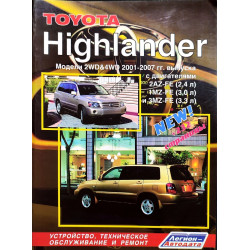 Toyota Highlander. Посібник з ремонту та експлуатації. Книга.