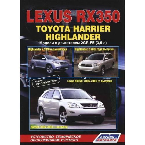 Lexus RX350 та Toyota Harrier/Highlander. Посібник з ремонту й експлуатації. Книга