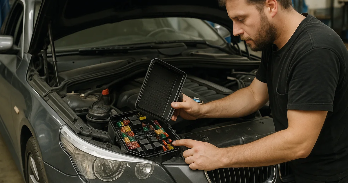 BMW E60 предохранники і схеми - ілюстративна сервісна фотографія
